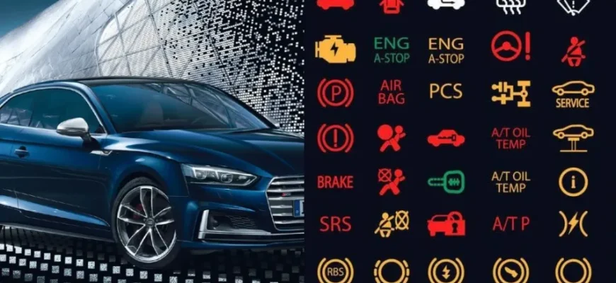 Значки на панели приборов Audi A5 2 поколения