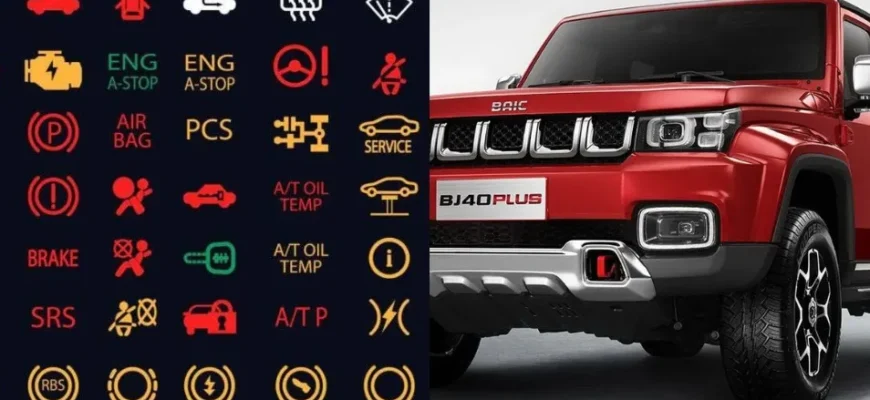 Значки на панели приборов Baic BJ 40 Plus