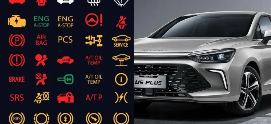 Значки на панели приборов Baic U5 Plus