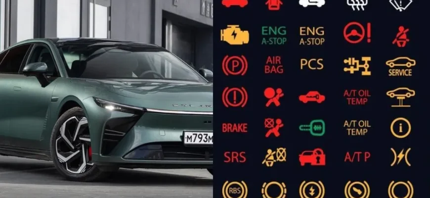 Значки на панели приборов EXEED Exlantix ES 2025