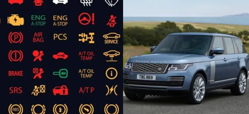 Значки на панели приборов Range Rover L405